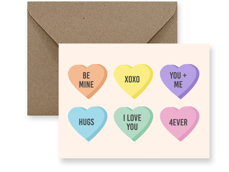 IMPAPER - Candy Heart Valentine’s Day Greeting Card Discount