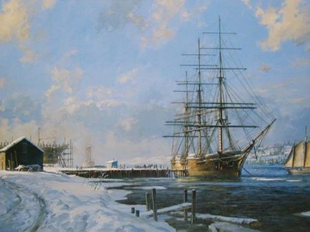 Shipbuilding along the Kennebec River, the Henry B. Hyde alongside - Geoff Hunt Fashion