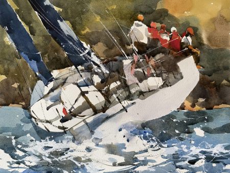 Sailing 3 - Original watercolour by Kumar For Cheap