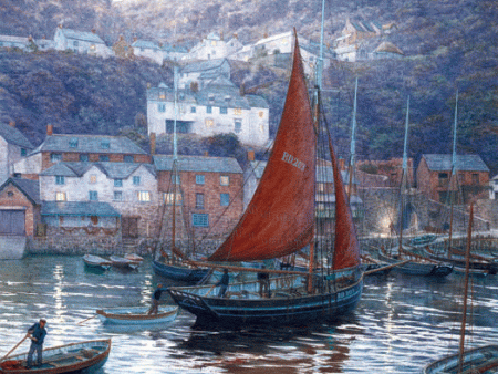 Clovelly Evening The Victory returning to port, 1885 - Mark Myers PPRSMA Fashion