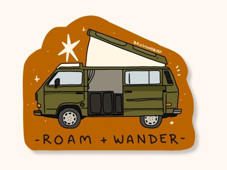 Brush & Bird - Westfalia Sticker | Roam and Wander, Adventure Vinyl Sticker For Cheap