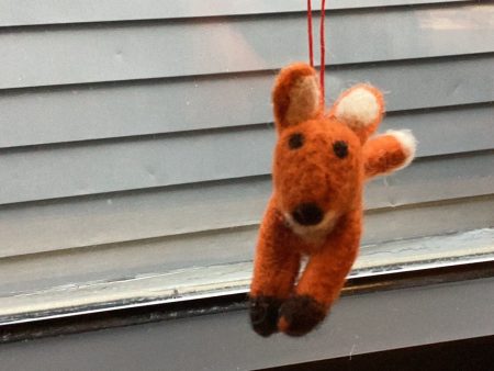 Wool Fox Ornament For Sale