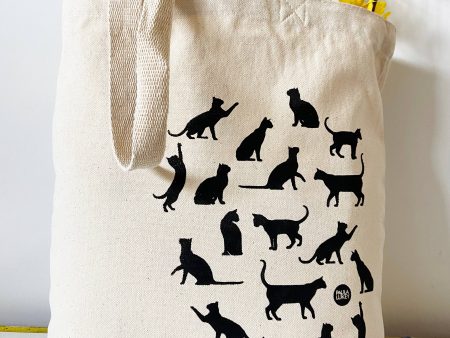 HAVYN - Cats Hand Printed Every Day Canvas Tote Bag For Sale