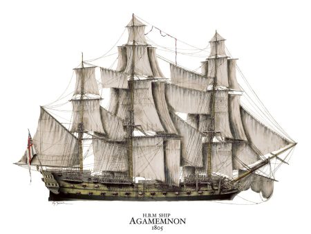 HMS Agamemnon - Limited edition giclée print by Tony Fernandes Hot on Sale