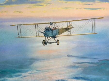 Roy Cross Aviation Art - LVG B type - the first German bombing raid on the UK Supply