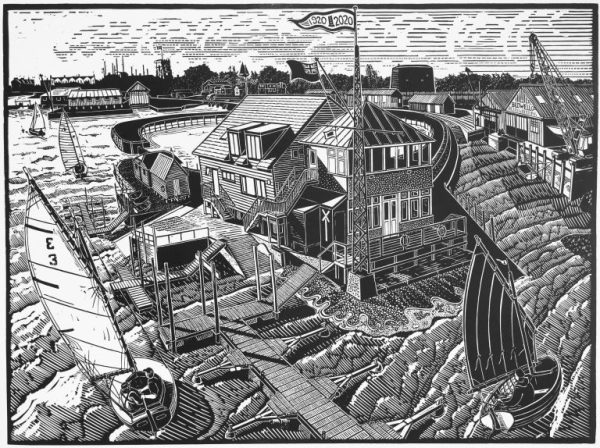 100 Years of Walton & Frinton Yacht Club - James Dodds Linocut Print Supply