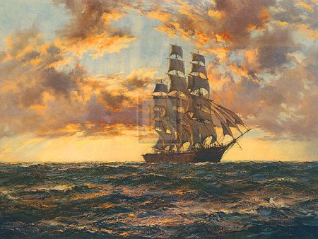 The Tall Ship - Clipper Kaisow - Montague Dawson Online Hot Sale