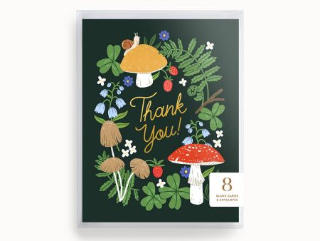 Linden Paper Co. - Thank You Mushrooms Card | Boxed Set of 8 Online now