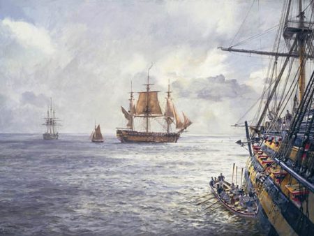 HMS Duke William - coming aboard a 98-gun ship at the Nore, 1793 - Geoff Hunt on Sale