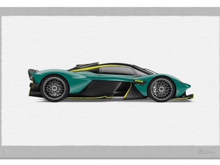 Aston Martin Valkyrie - 150cm Half Tone Flat Bed Print - Side View on Sale